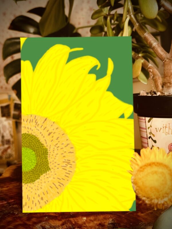 Green Sunflower Hardback Journal