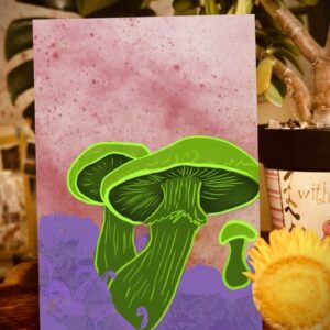 Lime Green Mushroom Journal – Blank or Lined Journal for Transformation & Nature-Inspired Writing (6x9, Softcover & Hardcover)