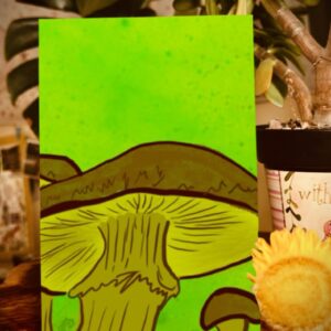 Mustard Yellow and Brown Mushroom Journal