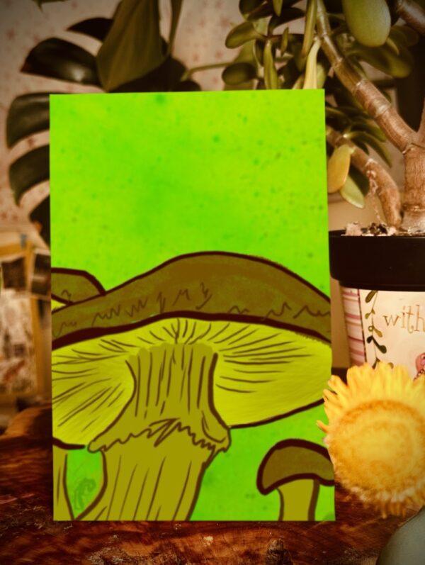 Mustard Yellow and Brown Mushroom Journal