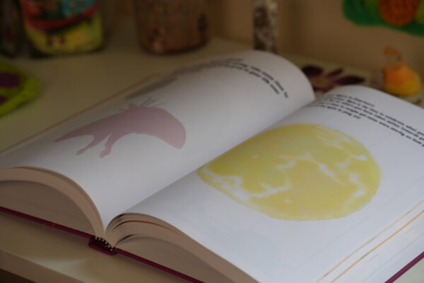 New Moon ritual journal page with guided prompts for setting intentions, goal planning, and fresh beginnings.