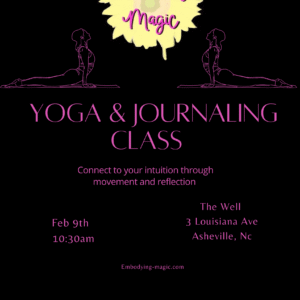 Peaceful yoga studio in West Asheville with mats and soft light, welcoming students to a slow, intuitive somatic yoga and journaling practice.