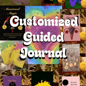 Custom guided journal design featuring original artwork and personalized journaling prompts